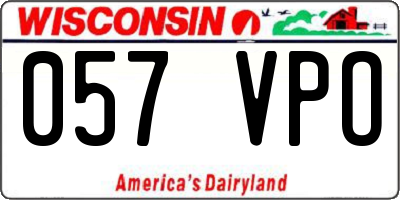 WI license plate 057VPO