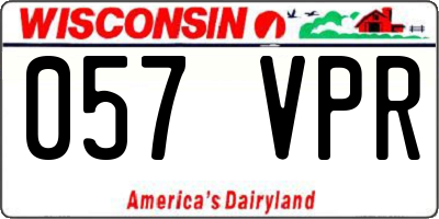 WI license plate 057VPR