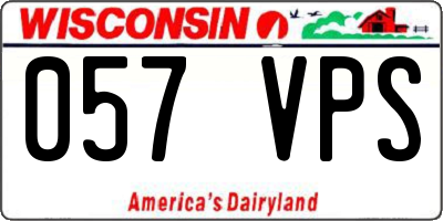 WI license plate 057VPS