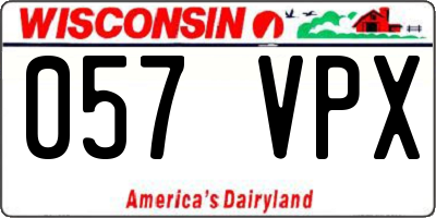 WI license plate 057VPX