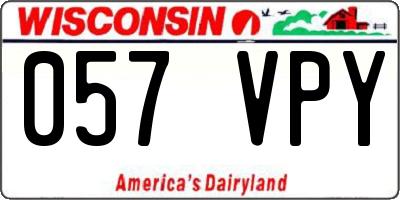 WI license plate 057VPY