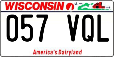 WI license plate 057VQL