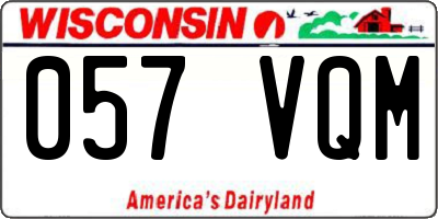 WI license plate 057VQM