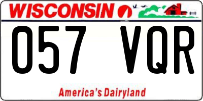 WI license plate 057VQR