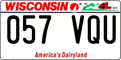 WI license plate 057VQU