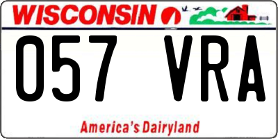 WI license plate 057VRA