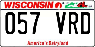 WI license plate 057VRD
