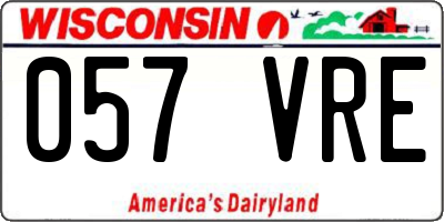 WI license plate 057VRE