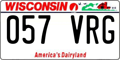 WI license plate 057VRG