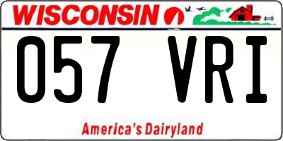 WI license plate 057VRI