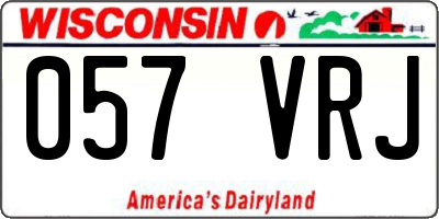 WI license plate 057VRJ