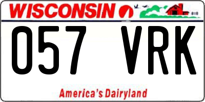 WI license plate 057VRK