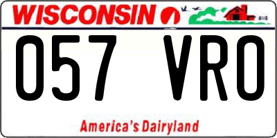 WI license plate 057VRO