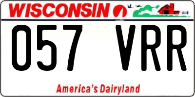 WI license plate 057VRR