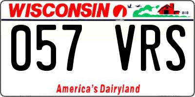 WI license plate 057VRS