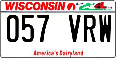 WI license plate 057VRW