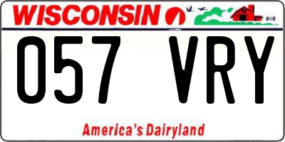 WI license plate 057VRY