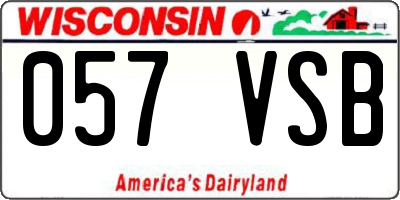 WI license plate 057VSB