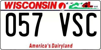 WI license plate 057VSC