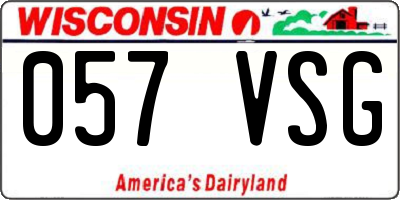 WI license plate 057VSG