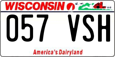 WI license plate 057VSH