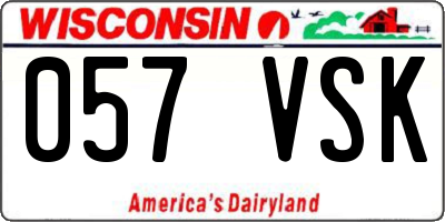 WI license plate 057VSK