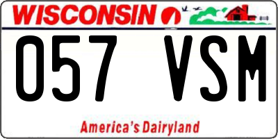 WI license plate 057VSM