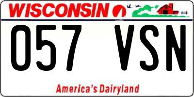 WI license plate 057VSN