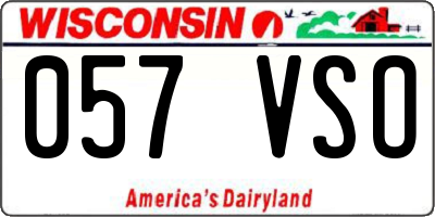 WI license plate 057VSO