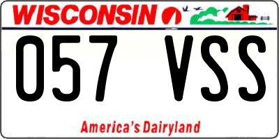 WI license plate 057VSS