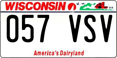 WI license plate 057VSV