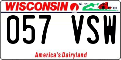 WI license plate 057VSW