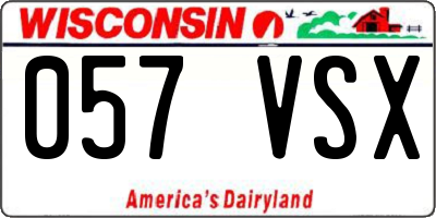 WI license plate 057VSX