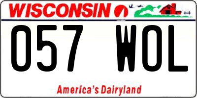 WI license plate 057WOL