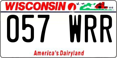 WI license plate 057WRR