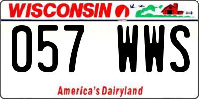 WI license plate 057WWS