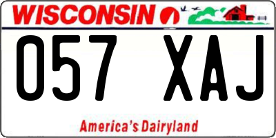 WI license plate 057XAJ