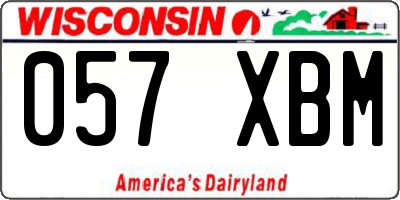 WI license plate 057XBM
