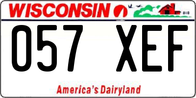 WI license plate 057XEF