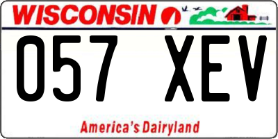 WI license plate 057XEV
