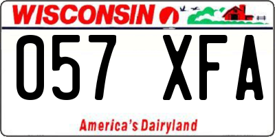 WI license plate 057XFA