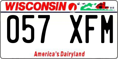 WI license plate 057XFM