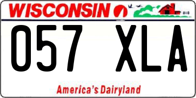 WI license plate 057XLA