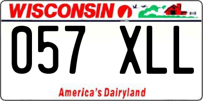 WI license plate 057XLL