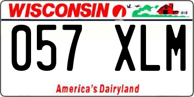 WI license plate 057XLM
