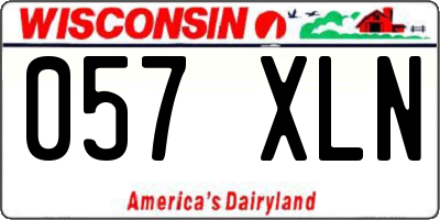 WI license plate 057XLN