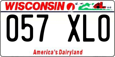 WI license plate 057XLO