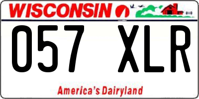 WI license plate 057XLR