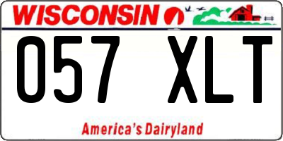WI license plate 057XLT