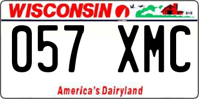 WI license plate 057XMC